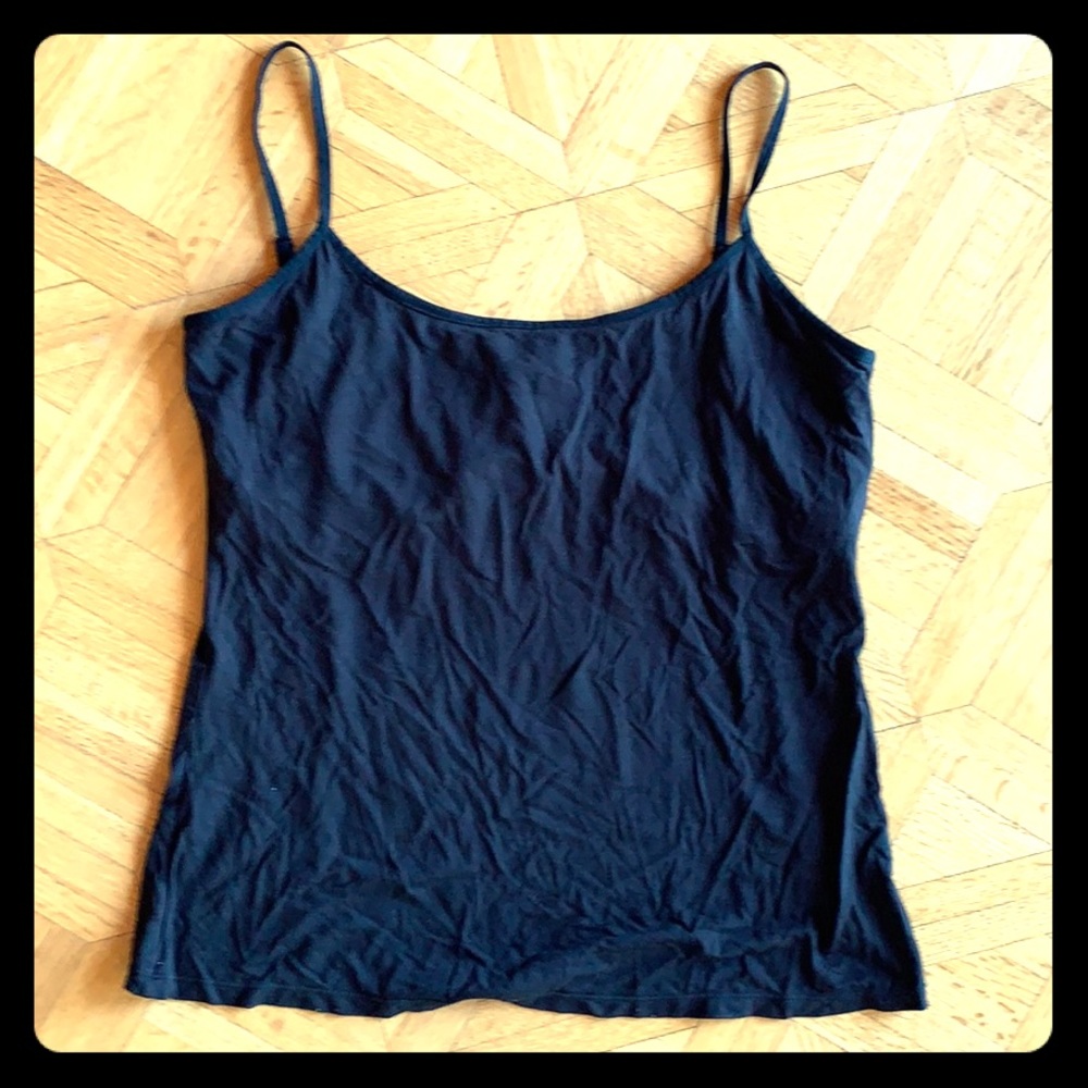 Tribal black camisole tank top w/built in bra